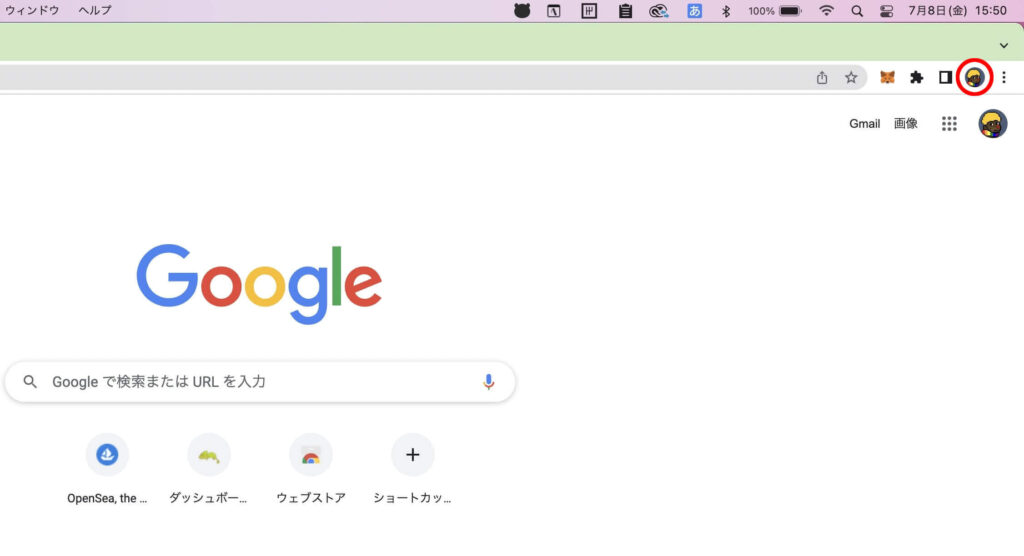 Google Chromeトップ画面